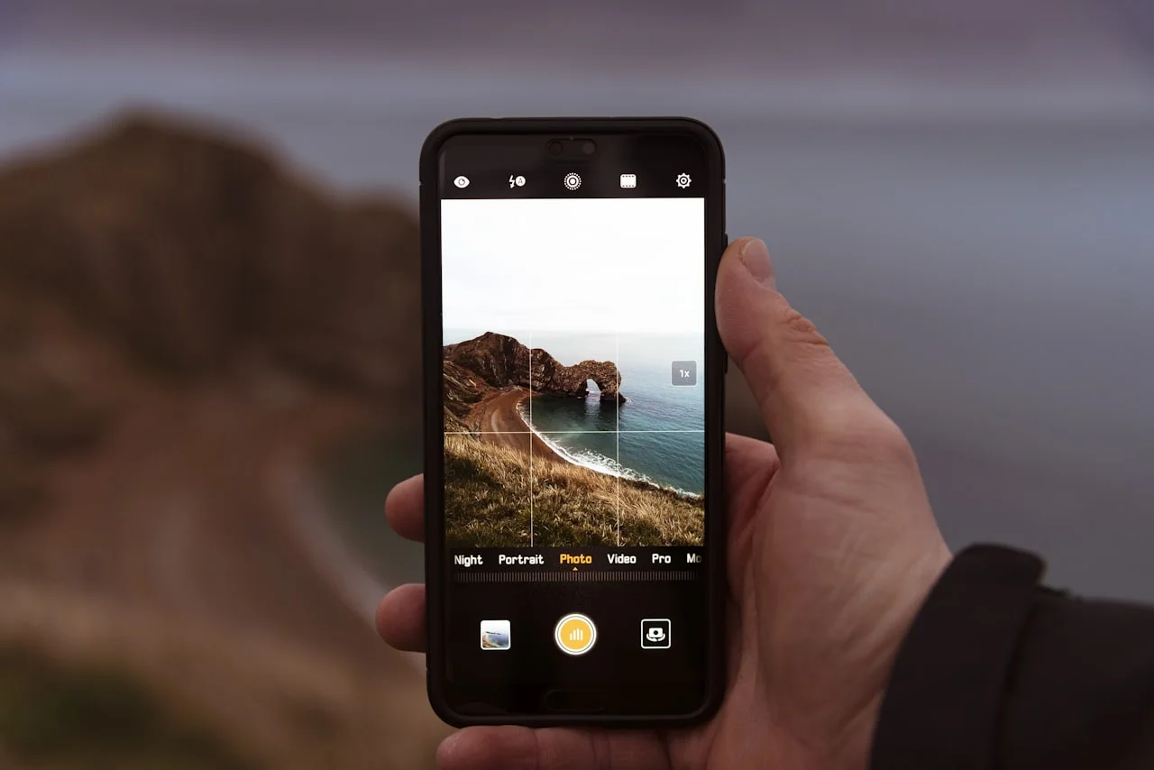 Mobil zobrazujúci výber formátu fotografií