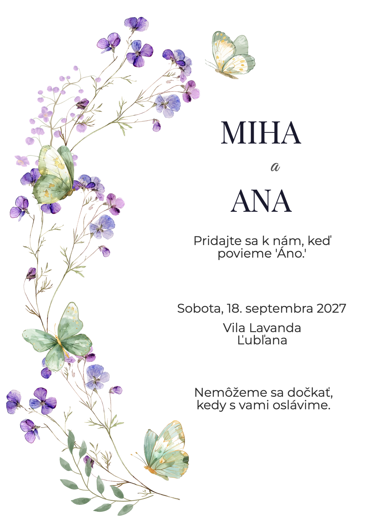 Fialky s motýľmi